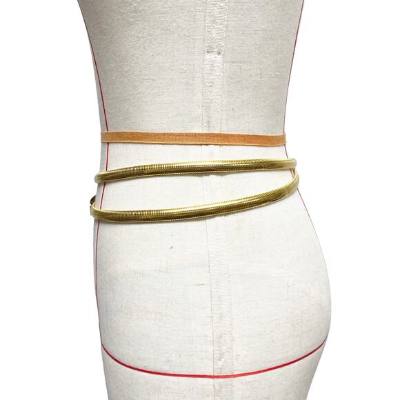 Vintage Gold MBD Engraved Stretch Snake Link Stretch Belt main image 5